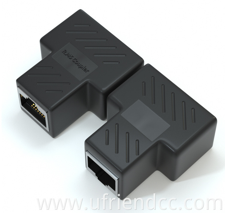 Hot selling RJ45 ethernet adapter female to 2 female port